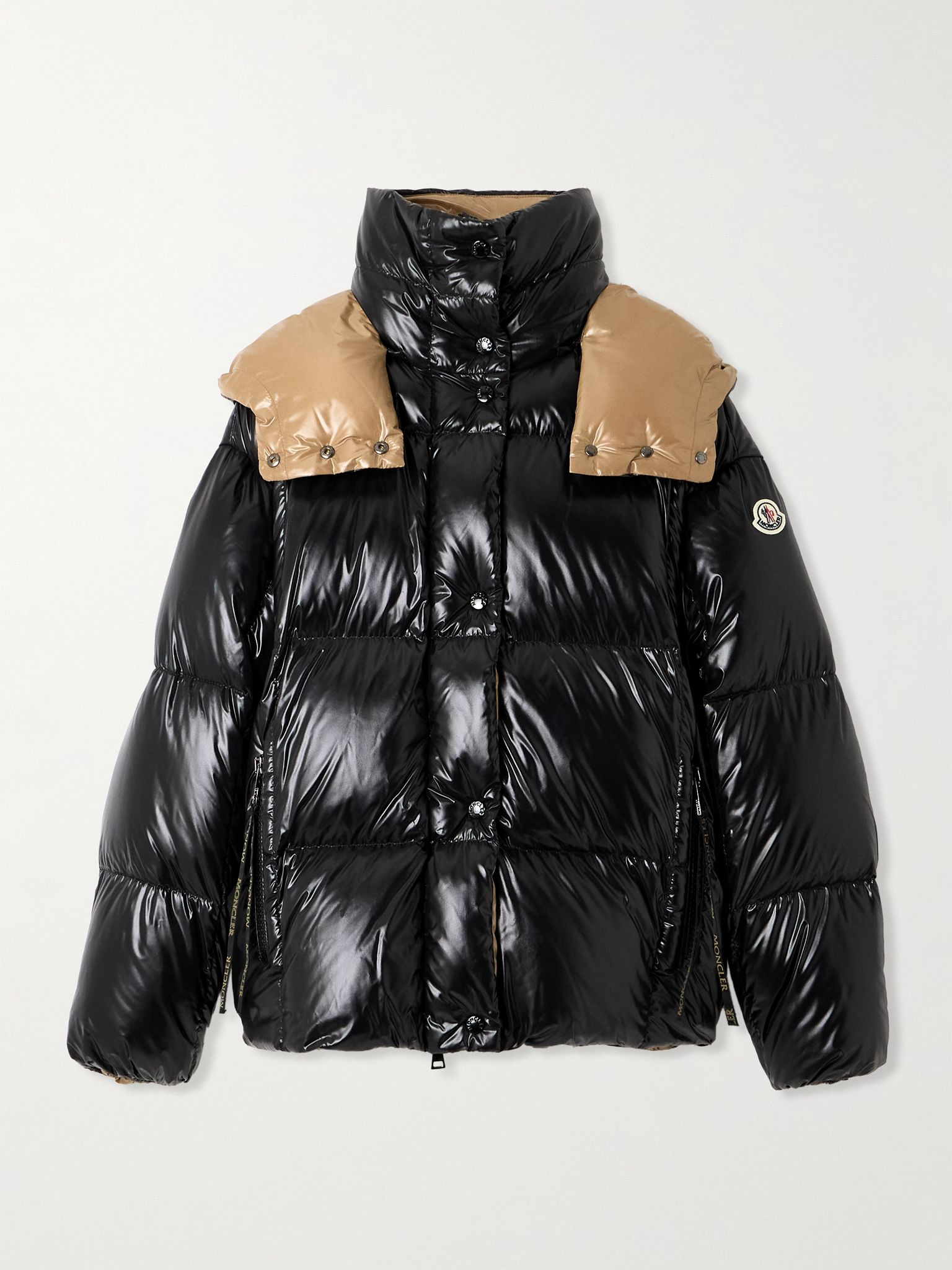 Parana logo-appliquéd quilted shell hooded down jacket Black - 1
