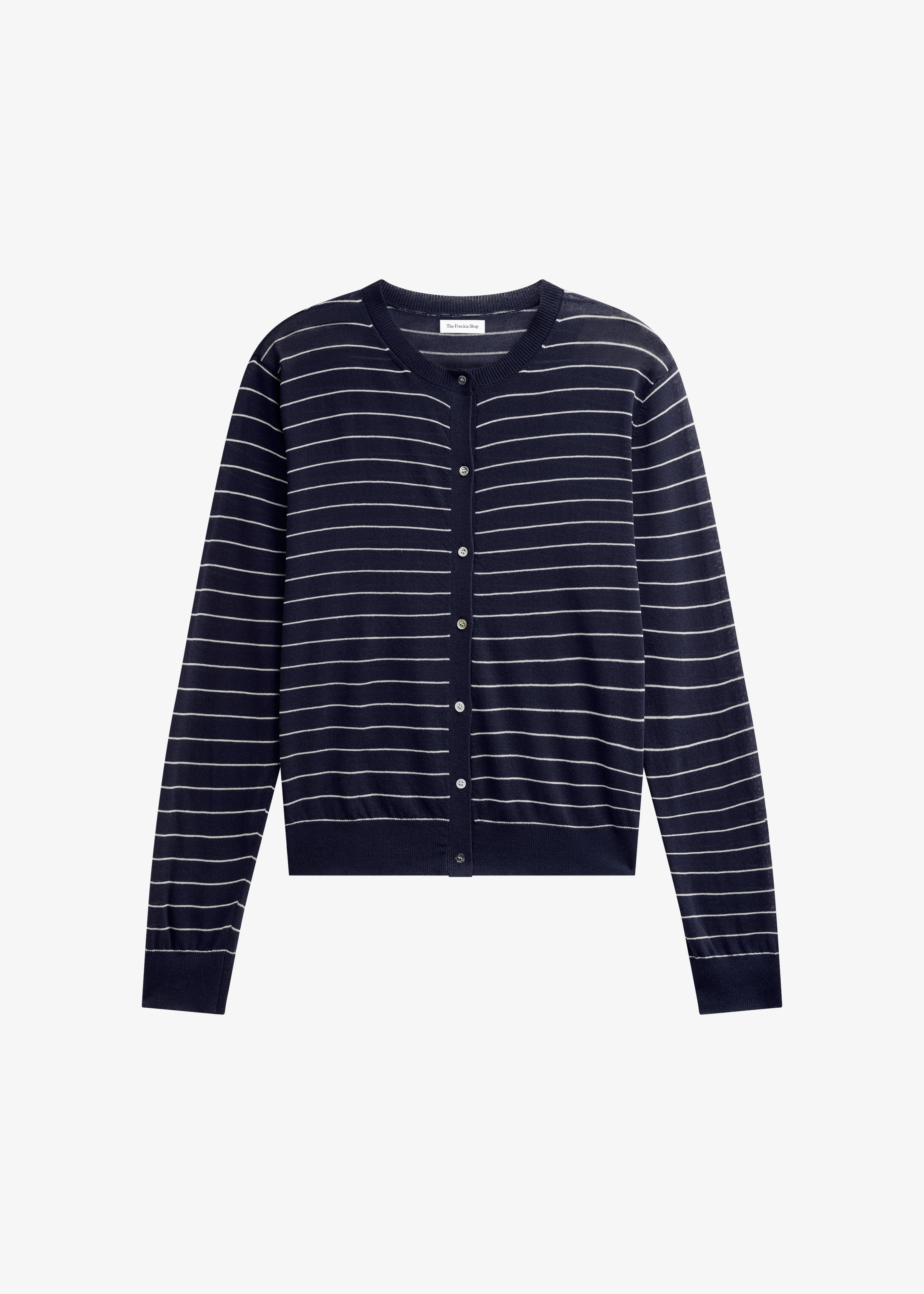 Hossegor Fine Knit Cardigan - Navy/White Stripe - 1