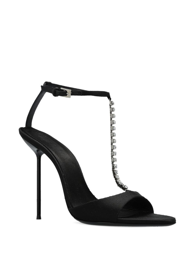 PARIS TEXAS 105mm Lidia T-Strap crystal-chain heeled sandals outlook