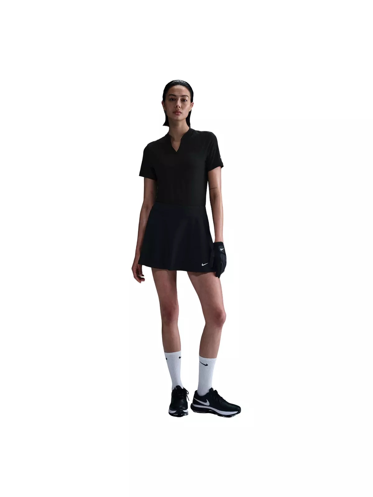 Women's Dri-FIT Tour Short-Sleeve Blade Jacquard AOJ Golf Polo -Black - 4
