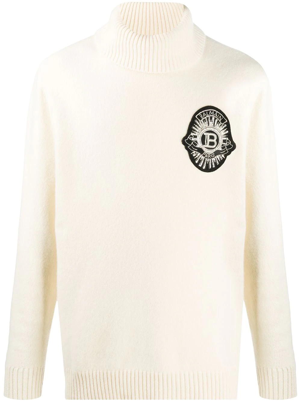 logo-patch roll-neck jumper - 1