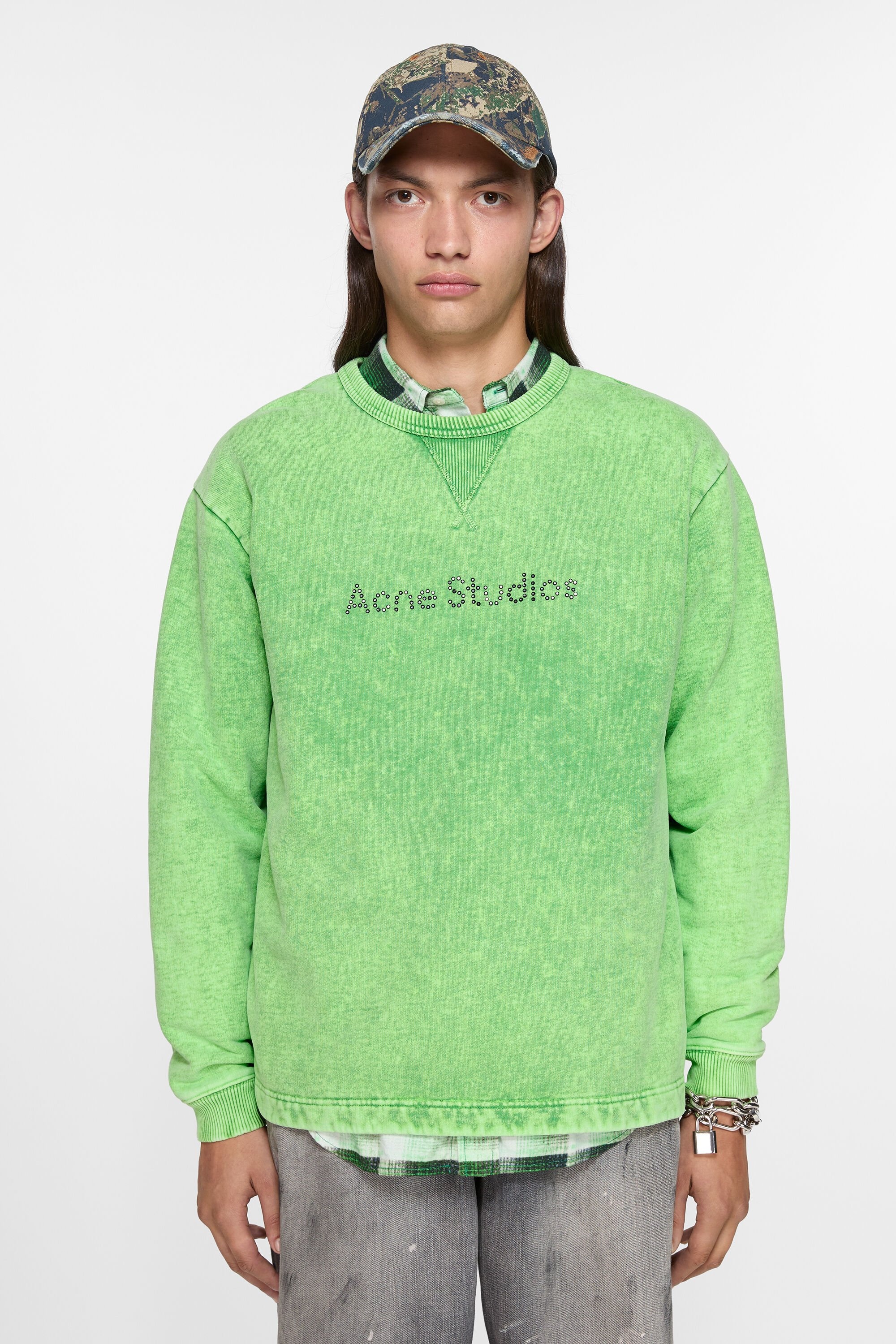Logo stud sweater - Bright Green - 2