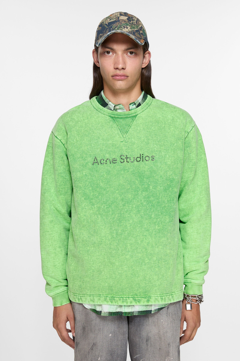 Acne Studios Logo stud sweater - Bright Green outlook