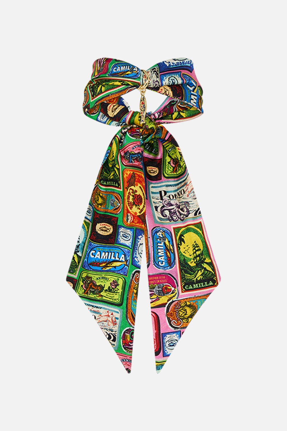 SKINNY NECK SCARF WITH TRINKET - 2