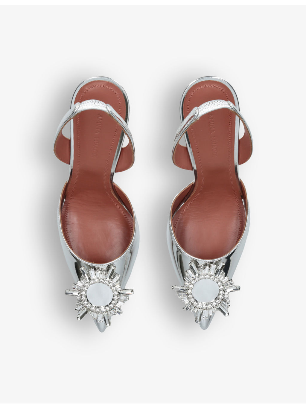 Begum crystal-embellished leather slingback courts - 2