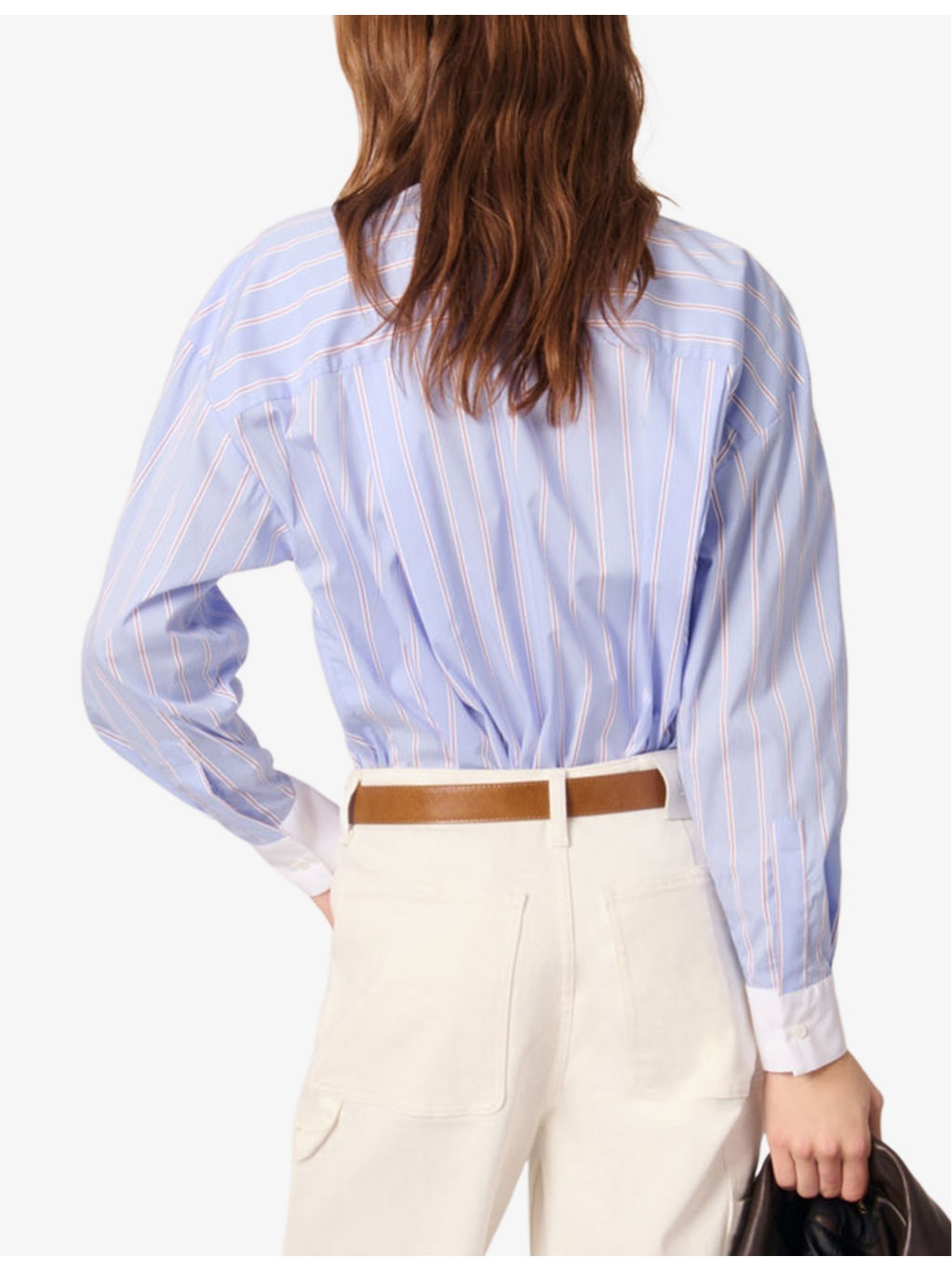 Striped Contrast-Collar Cotton Shirt - 4