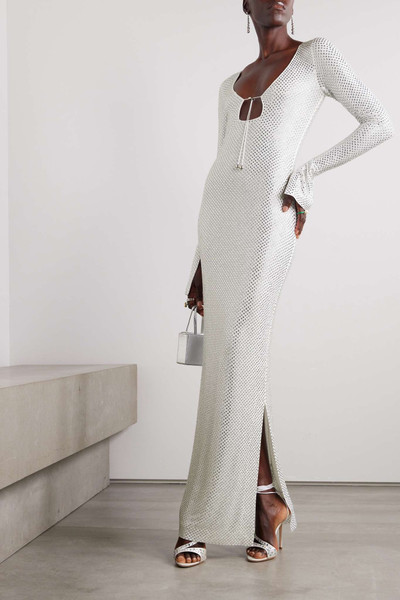 16ARLINGTON Solaria crystal-embellished mesh maxi dress outlook