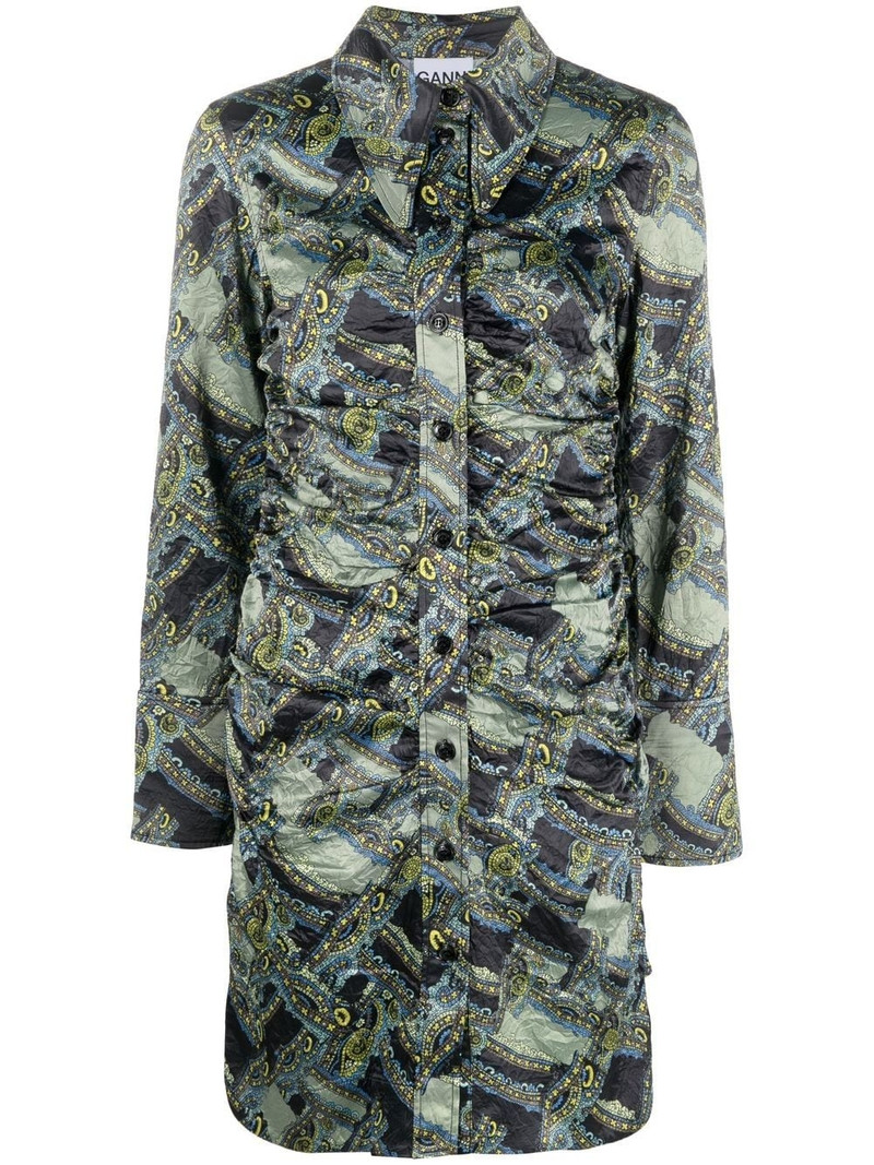 paisley-print button-up dress 1