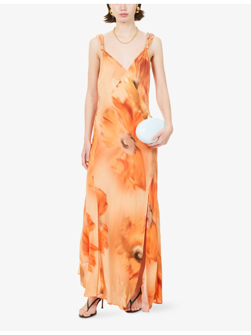 Never Fully Dressed Sofia Floral Knot-Strap Bias-Cut Woven Maxi Dress outlook