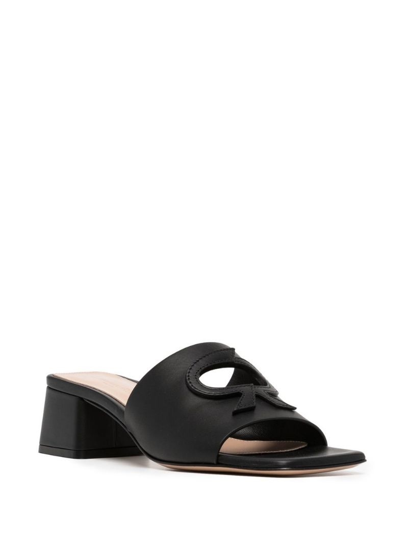 Vitello cut-out leather sandals - 2