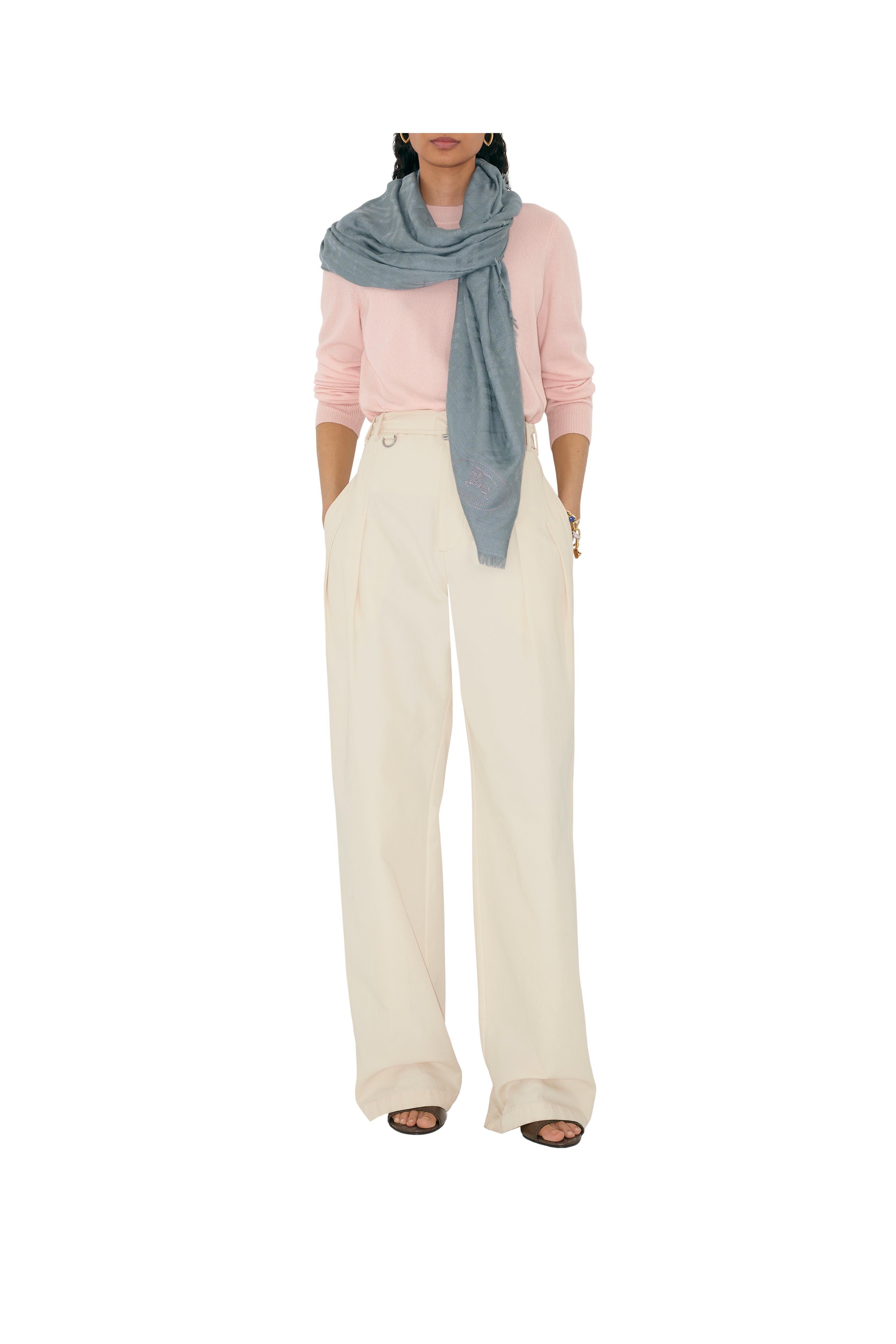 burberry Wide Check Wool Silk Scarf in Index at Nordstrom - 3