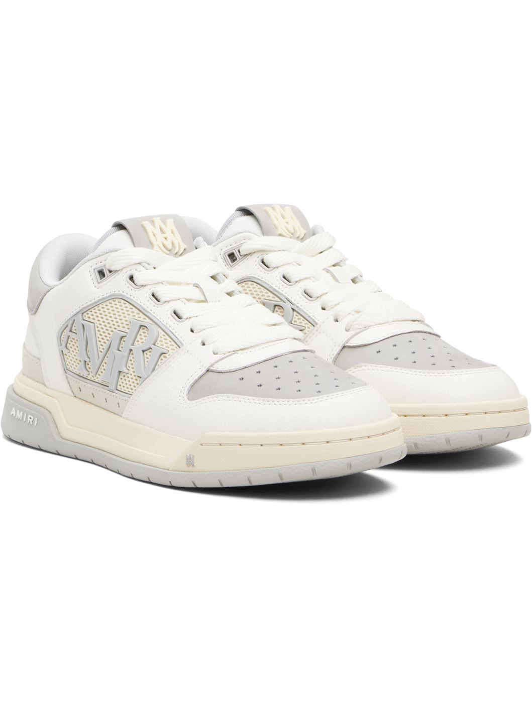 White & Gray Classic Low Sneakers - 4