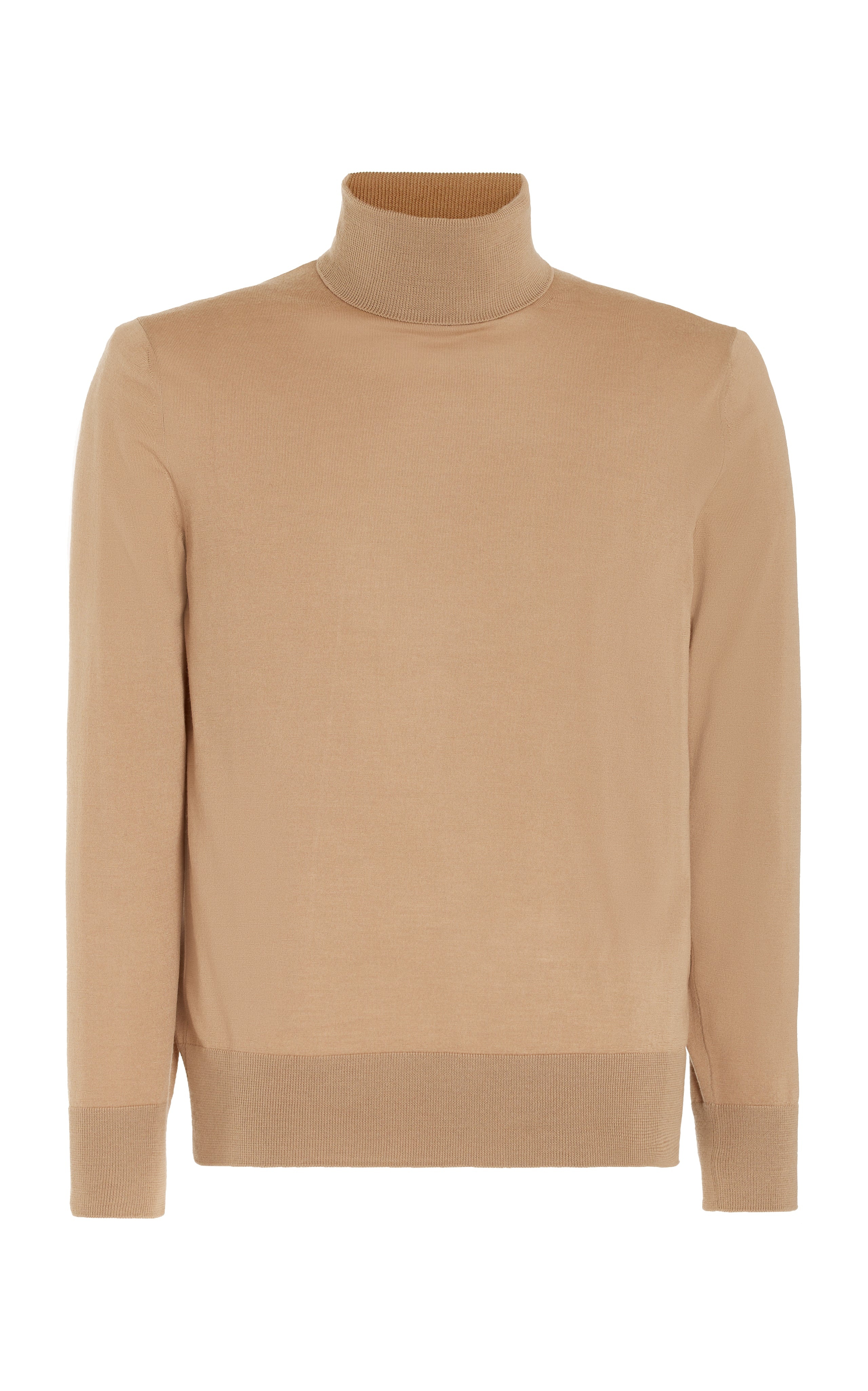 Jermaine Knit Turtleneck in Camel Merino Wool - 1