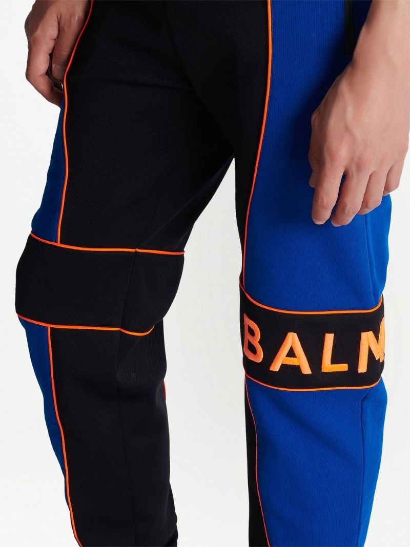 logo-print panelled joggers - 5