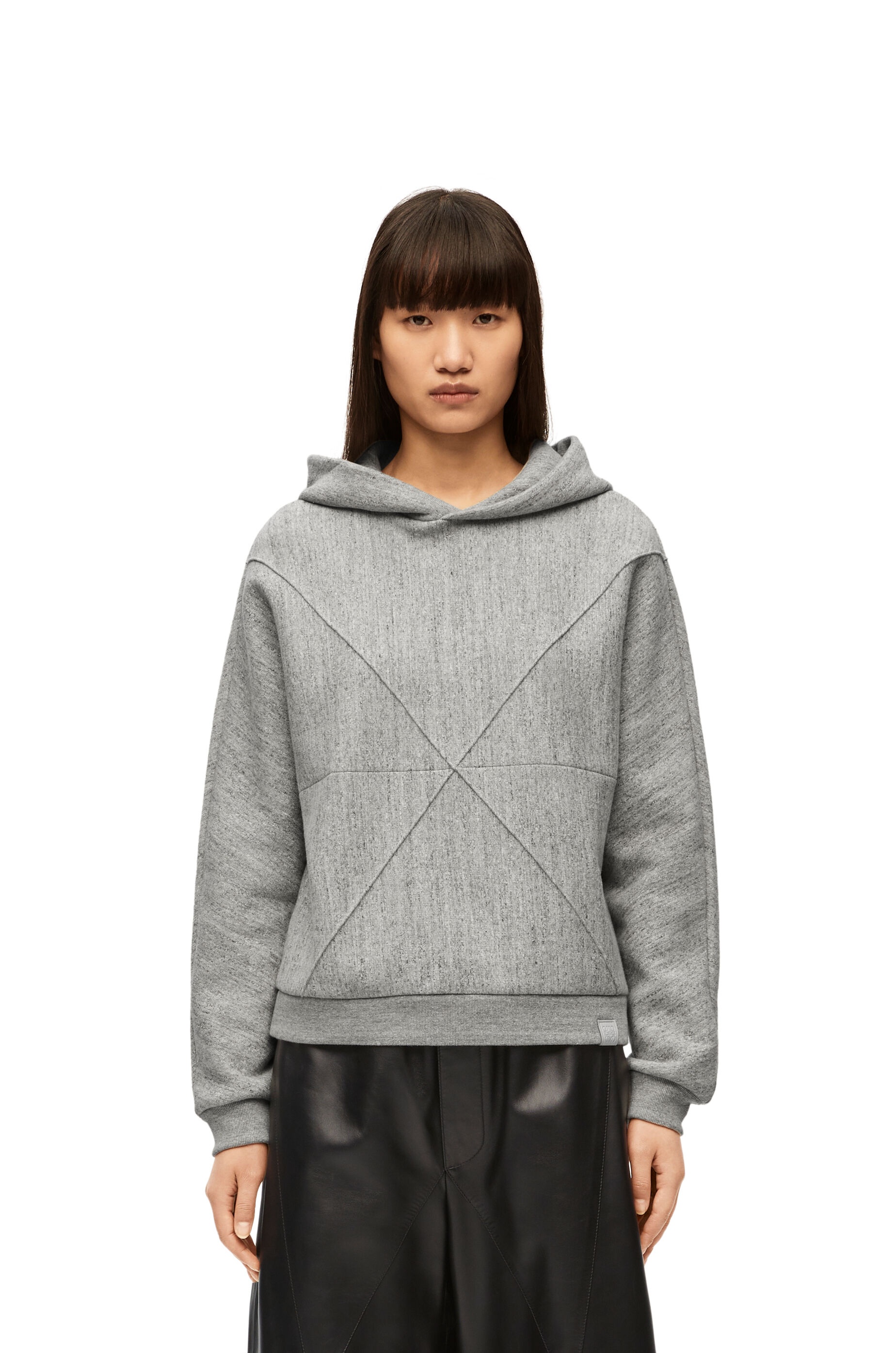 Puzzle fold regular fit hoodie in cotton - 3