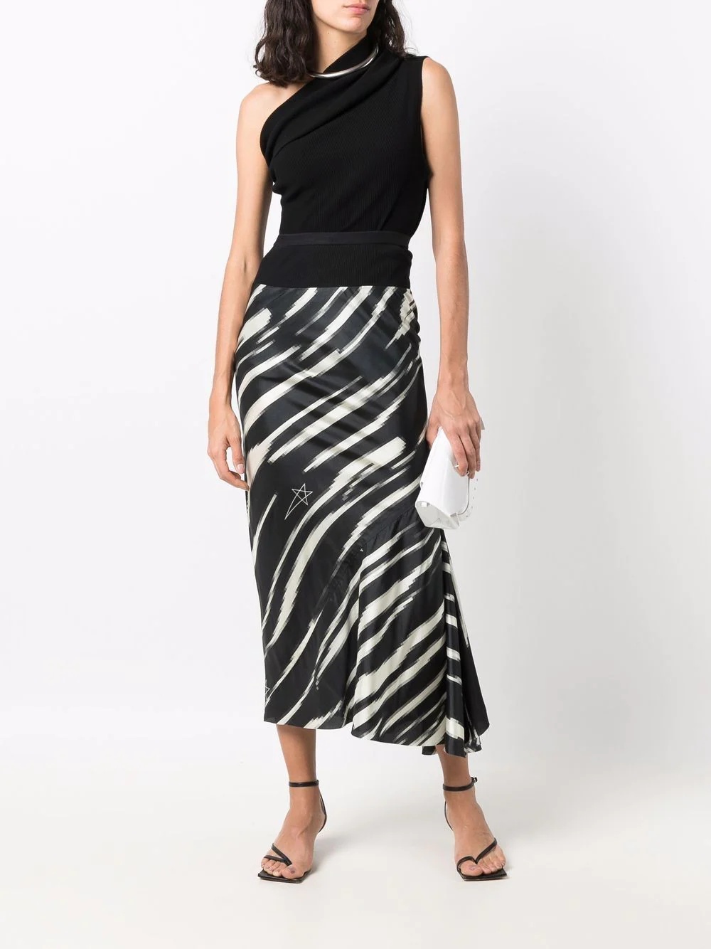 two-tone bias-cut maxi skirt - 2