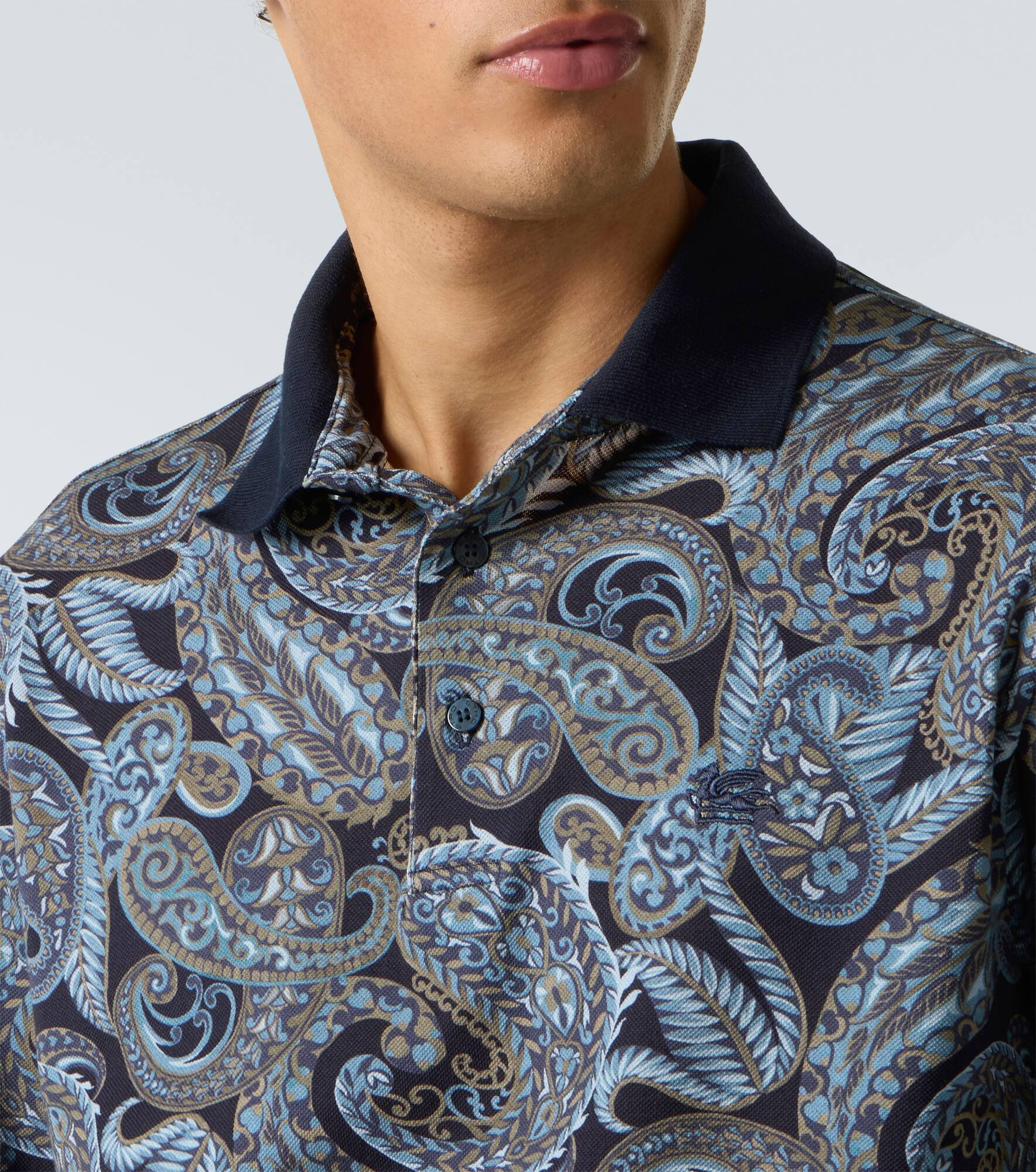 Paisley cotton polo sweater - 6