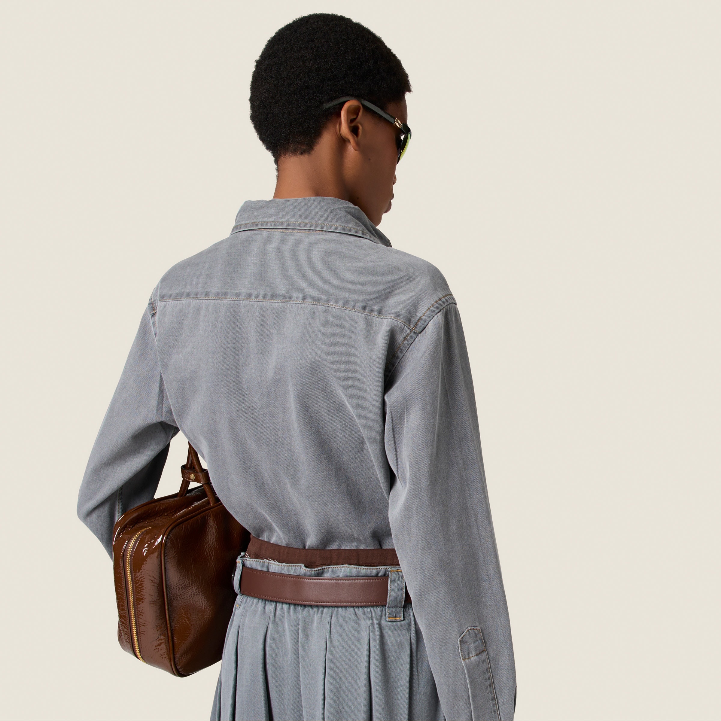 Cropped chambray shirt - 5