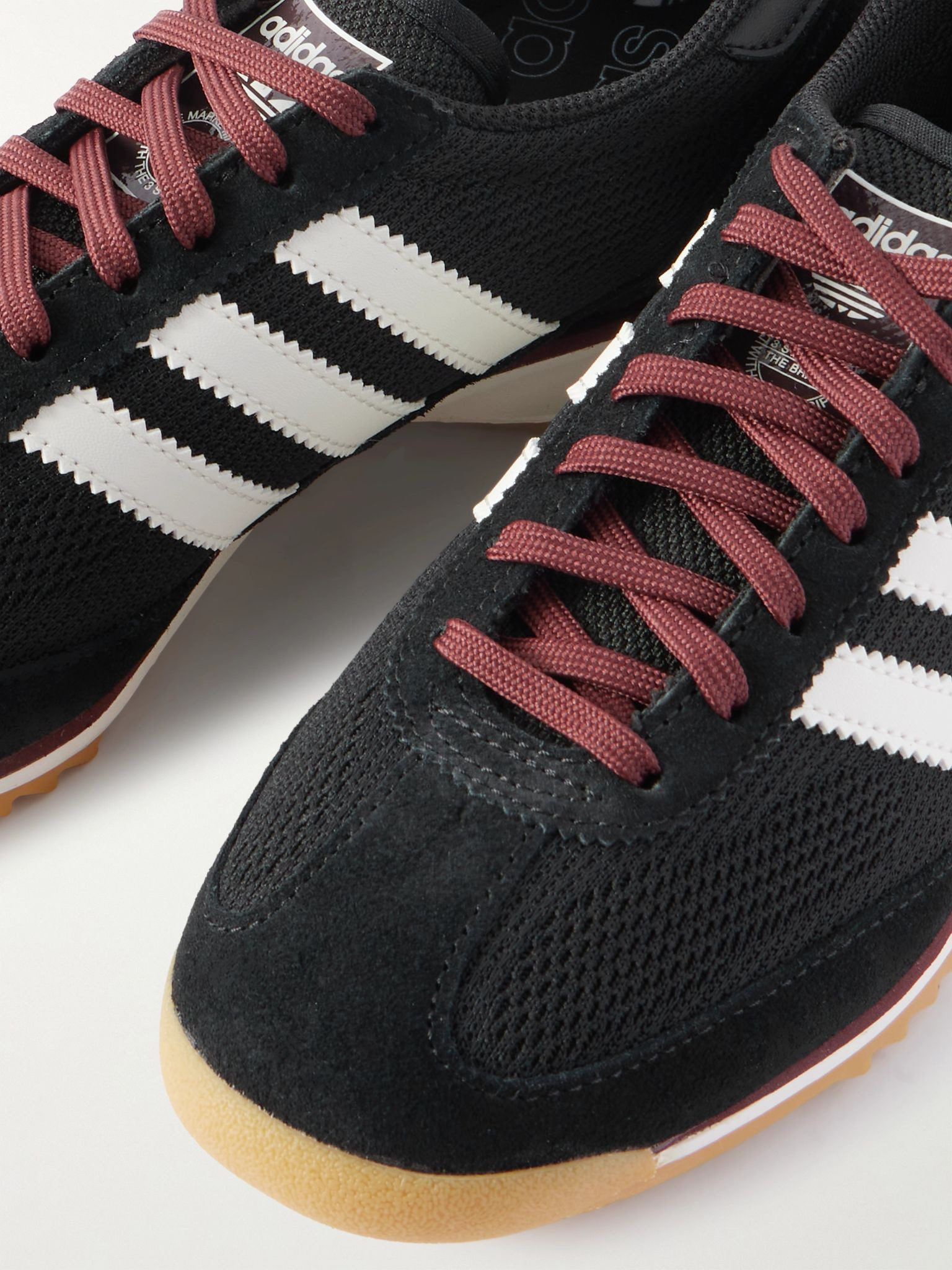 SL 72 OG suede and leather-trimmed mesh sneakers Black - 4