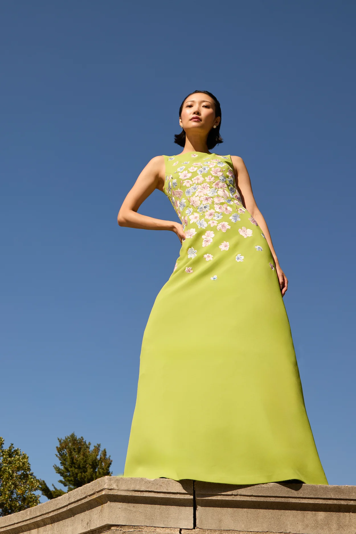 EMBROIDERED RAZIA GOWN - PERIDOT - 1