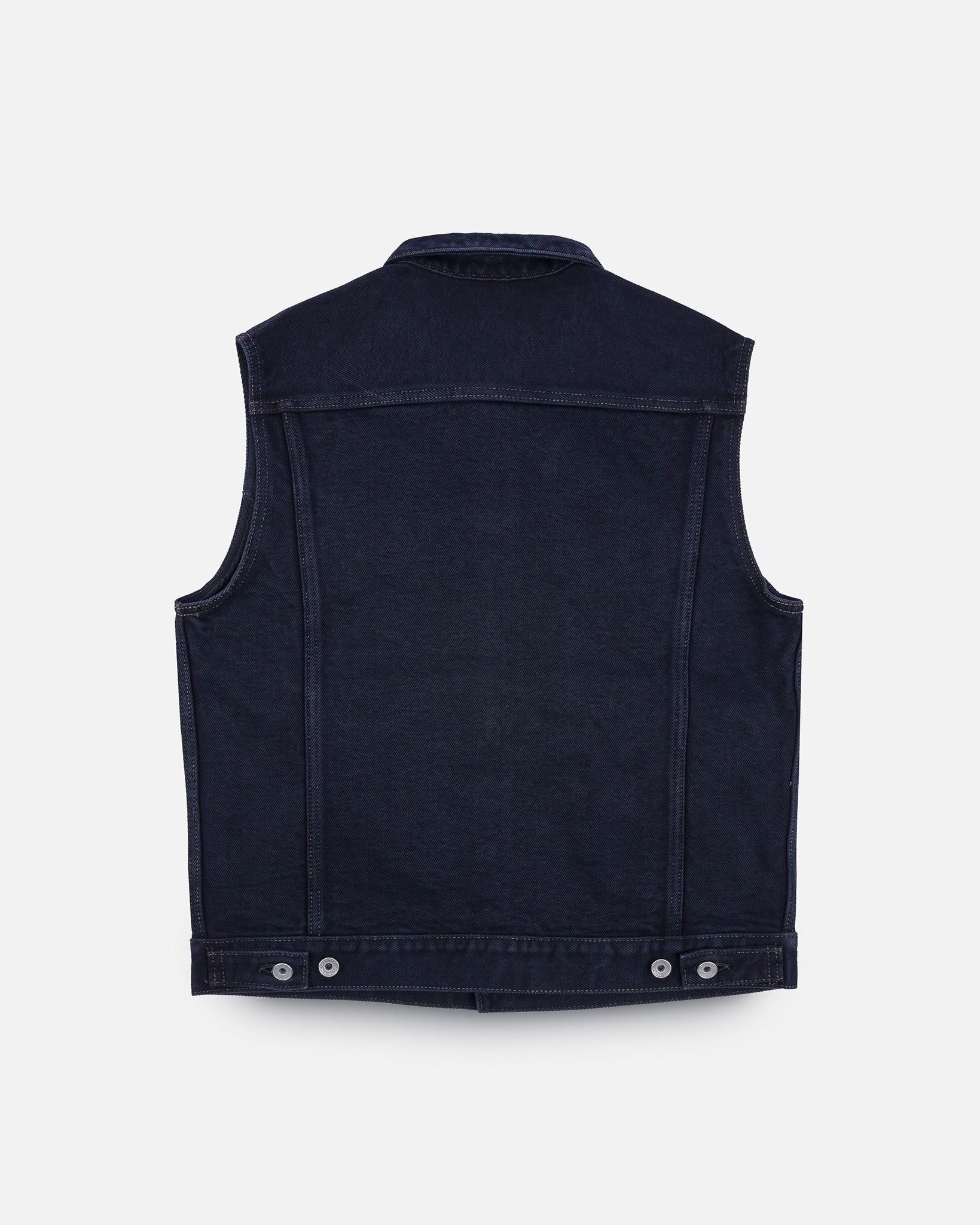 IH-526SVod 21oz Selvedge Denim Modified Type III Vest - Indigo Overdyed Black - 5