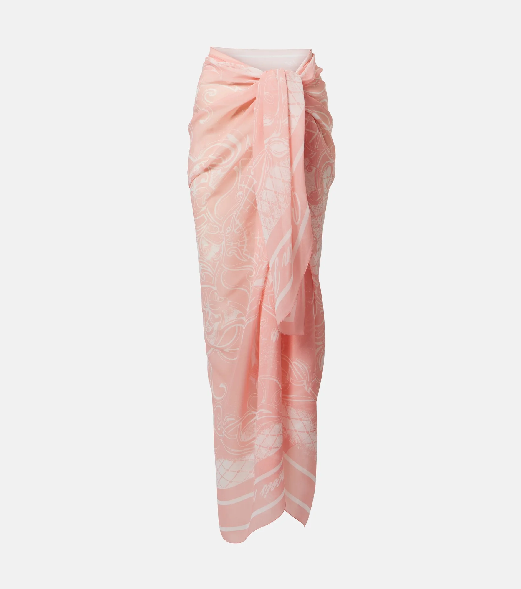 Printed silk beach cover-up - 1