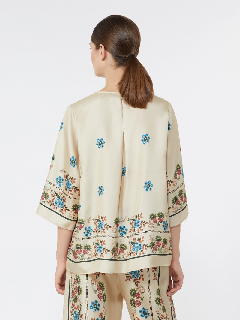 SAMBA Printed silk twill blouse - IVORY 4