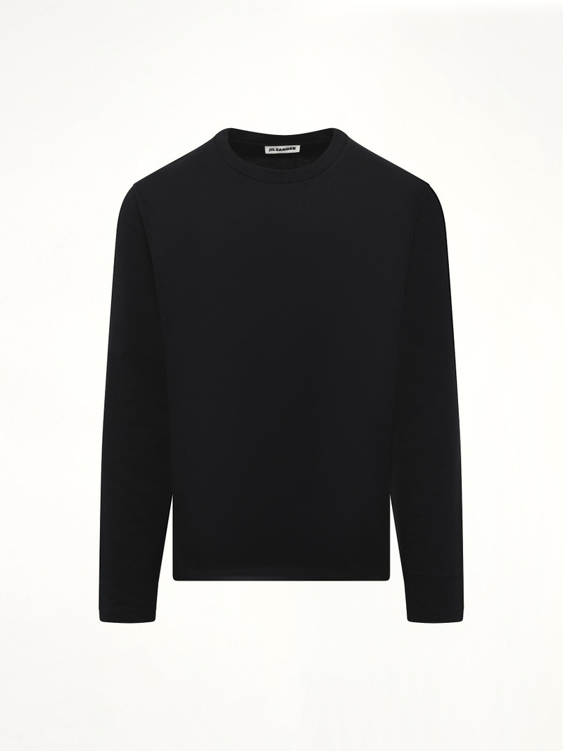 Jil Sander Long Sleeve Logo T-Shirt in Black outlook
