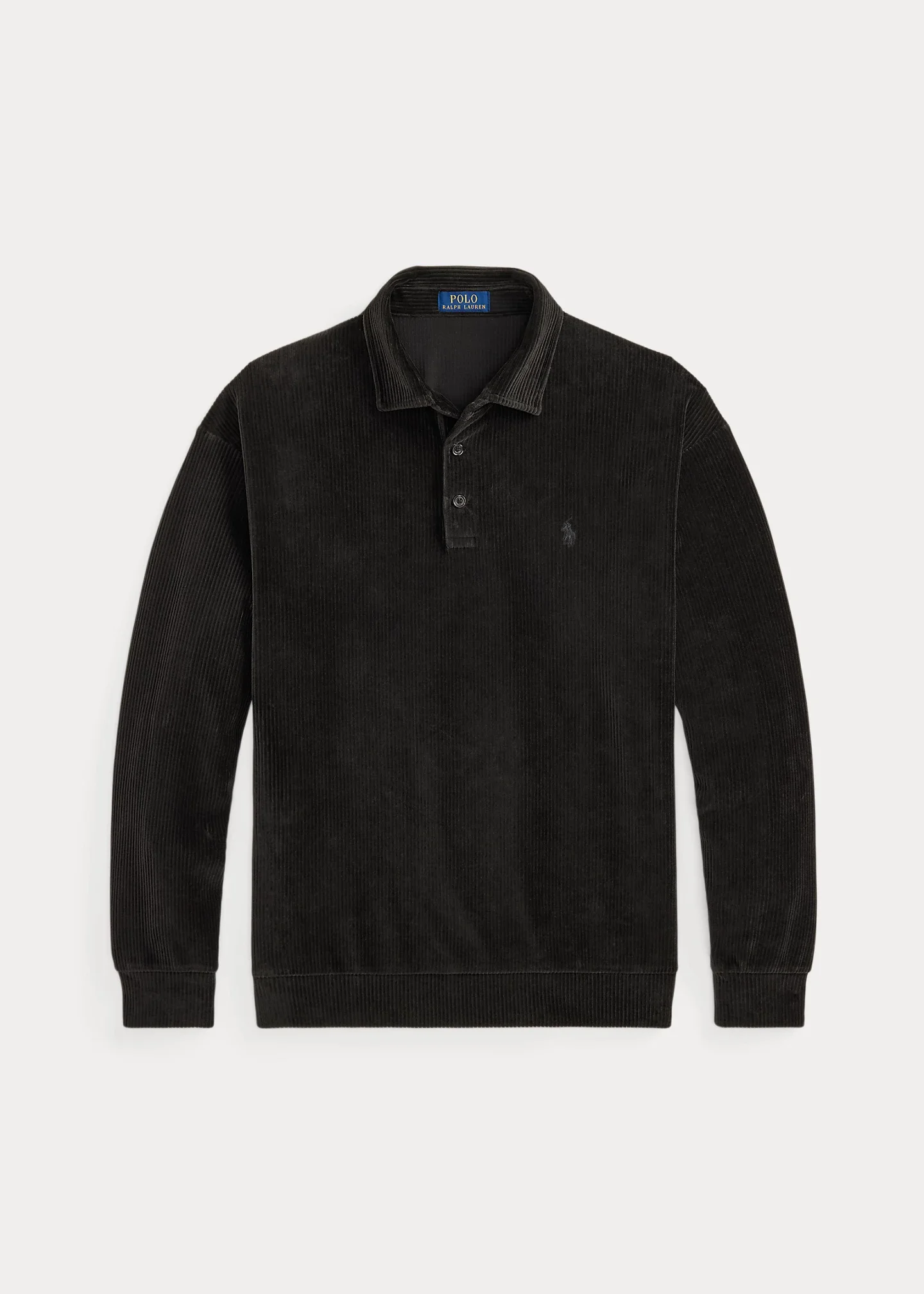 Relaxed Fit Knit Corduroy Polo Shirt - 1