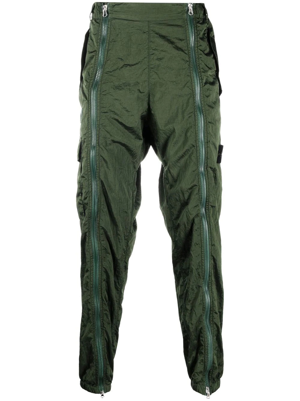 zipped technical fabric trousers - 1