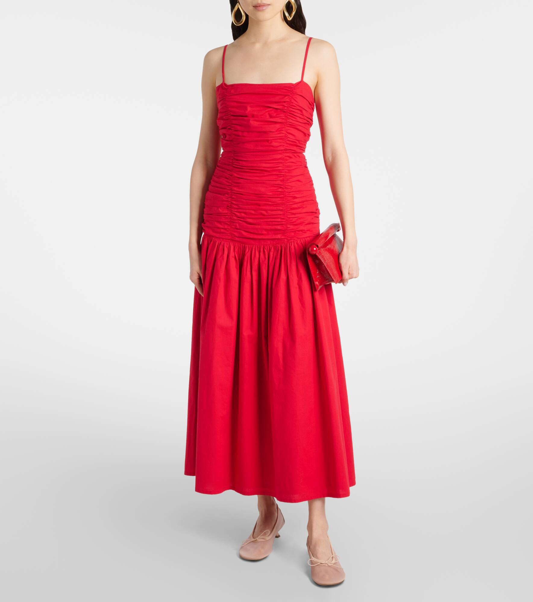 Raquel ruched cotton maxi dress - 2