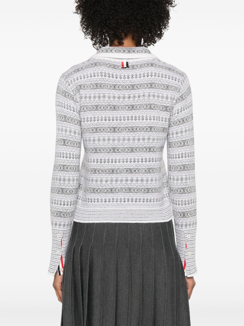 fair isle-jacquard peter pan collar sweater - 4