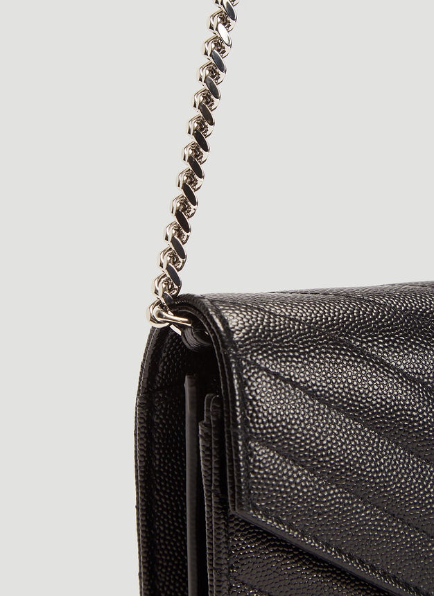 YSL Monogrammed Wallet Bag in Black - 6