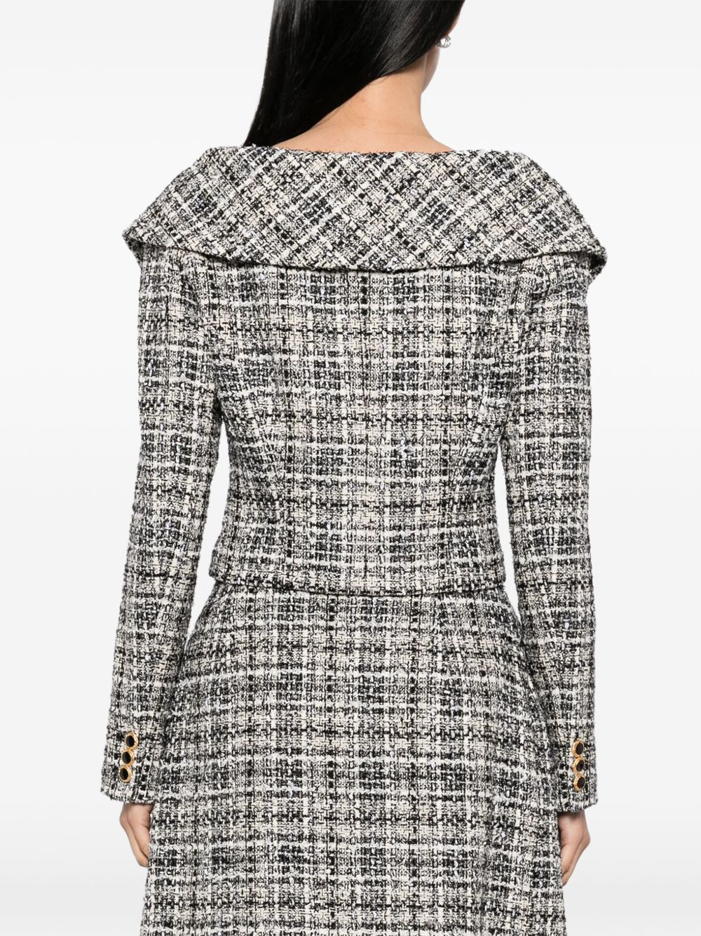 checked lurex tweed jacket - 4