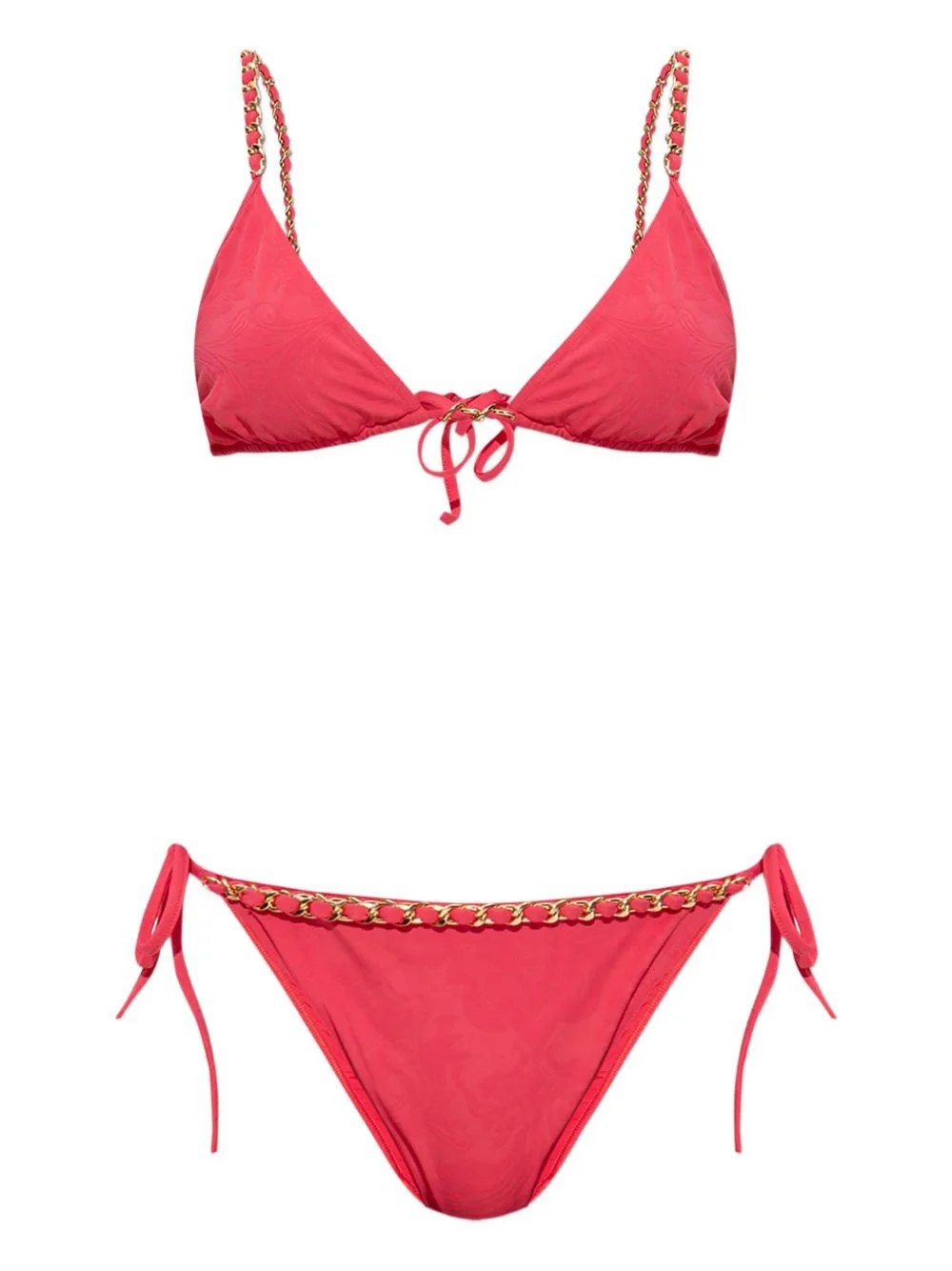 chain-embellished triangle bikini - 1