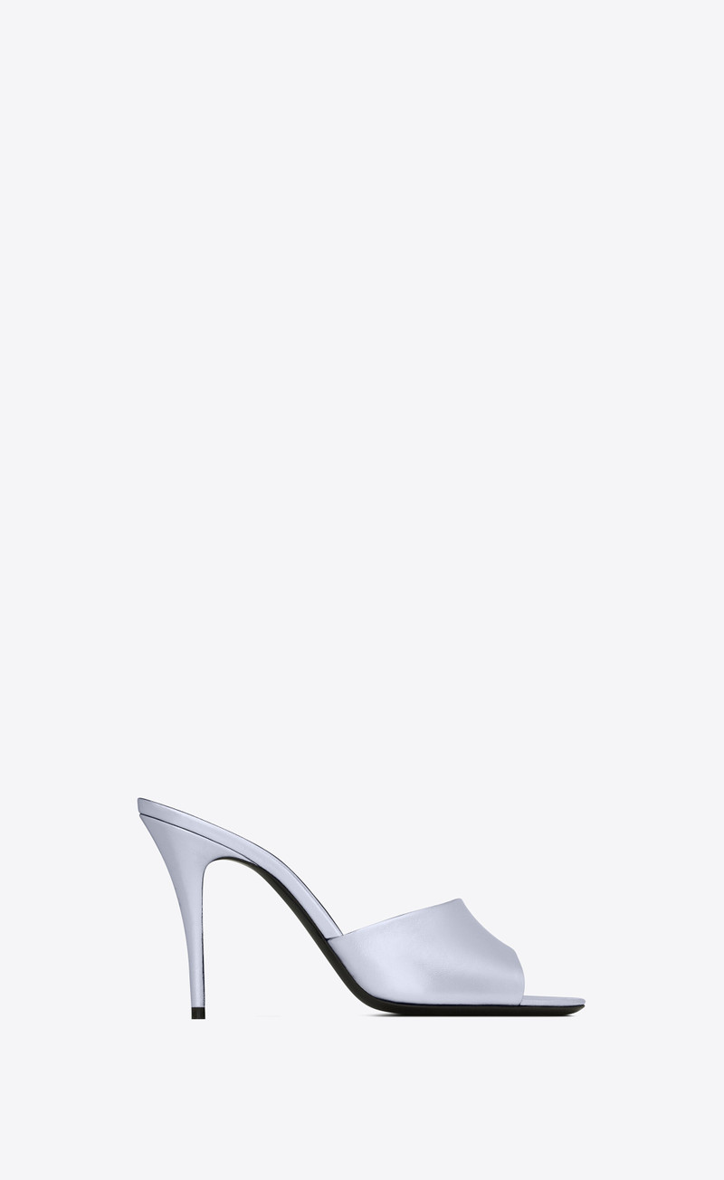 la 16 mules in metallic leather 1