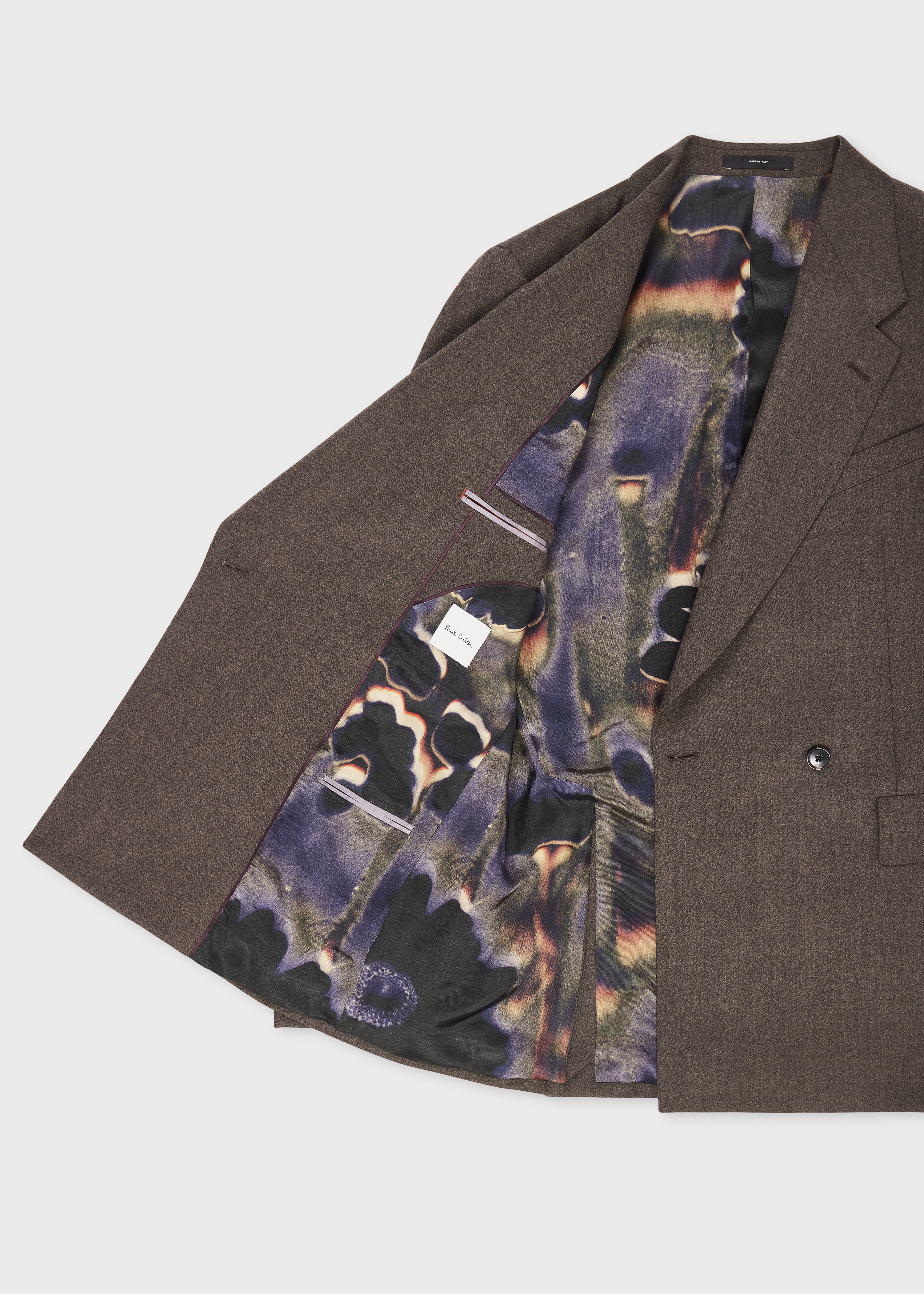 Brown Overdyed Flannel Double-Breasted Blazer - 4