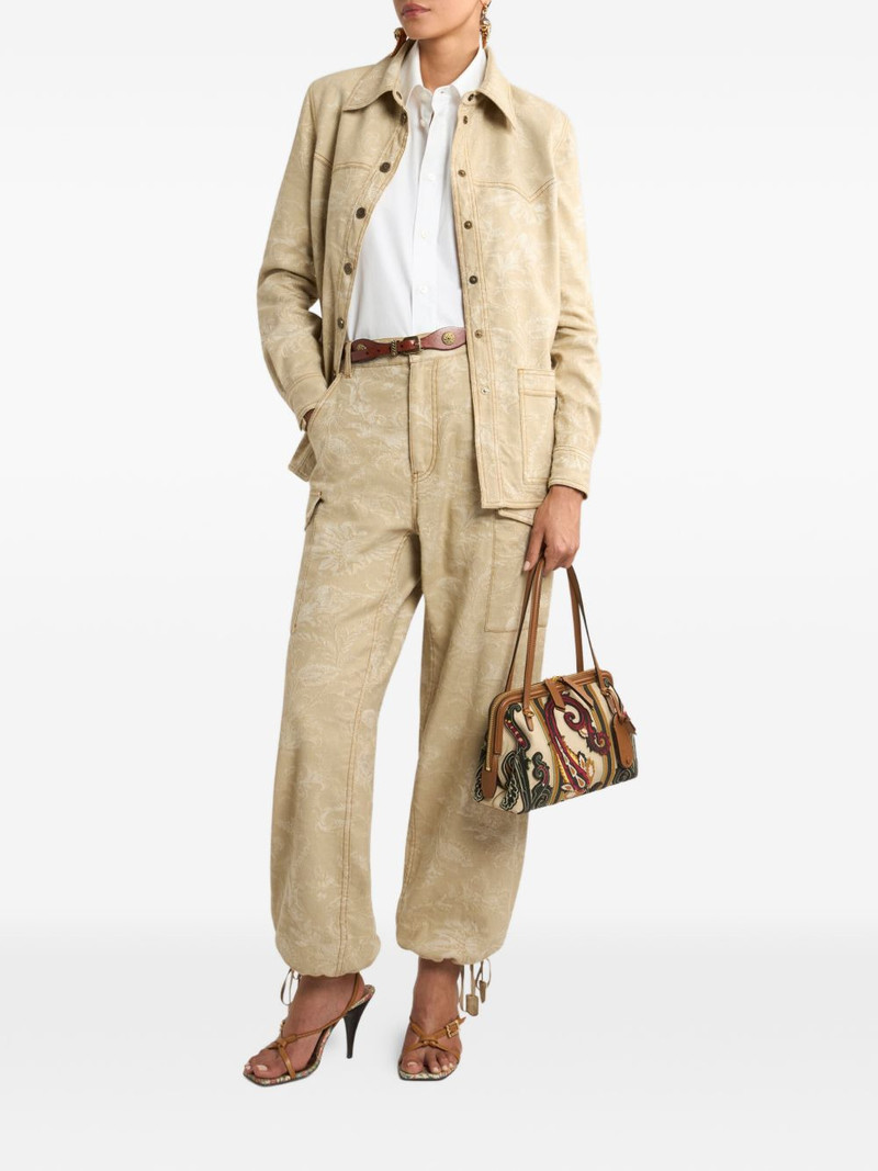 Etro jacquard floral denim jacket outlook