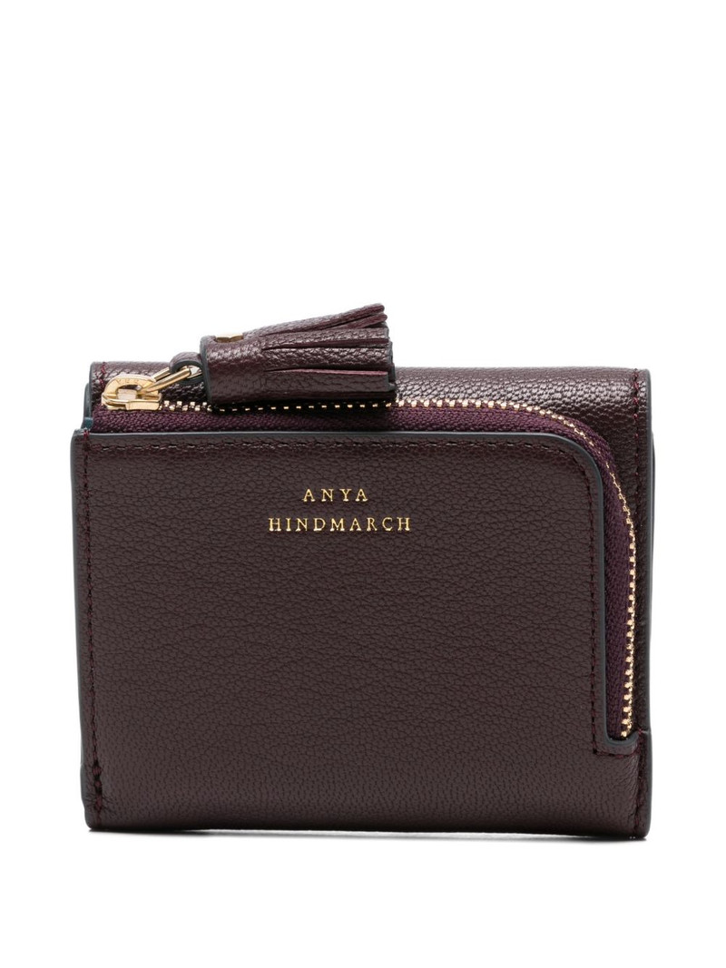 Anya Hindmarch peeping-eyestassel trifold leather wallet outlook