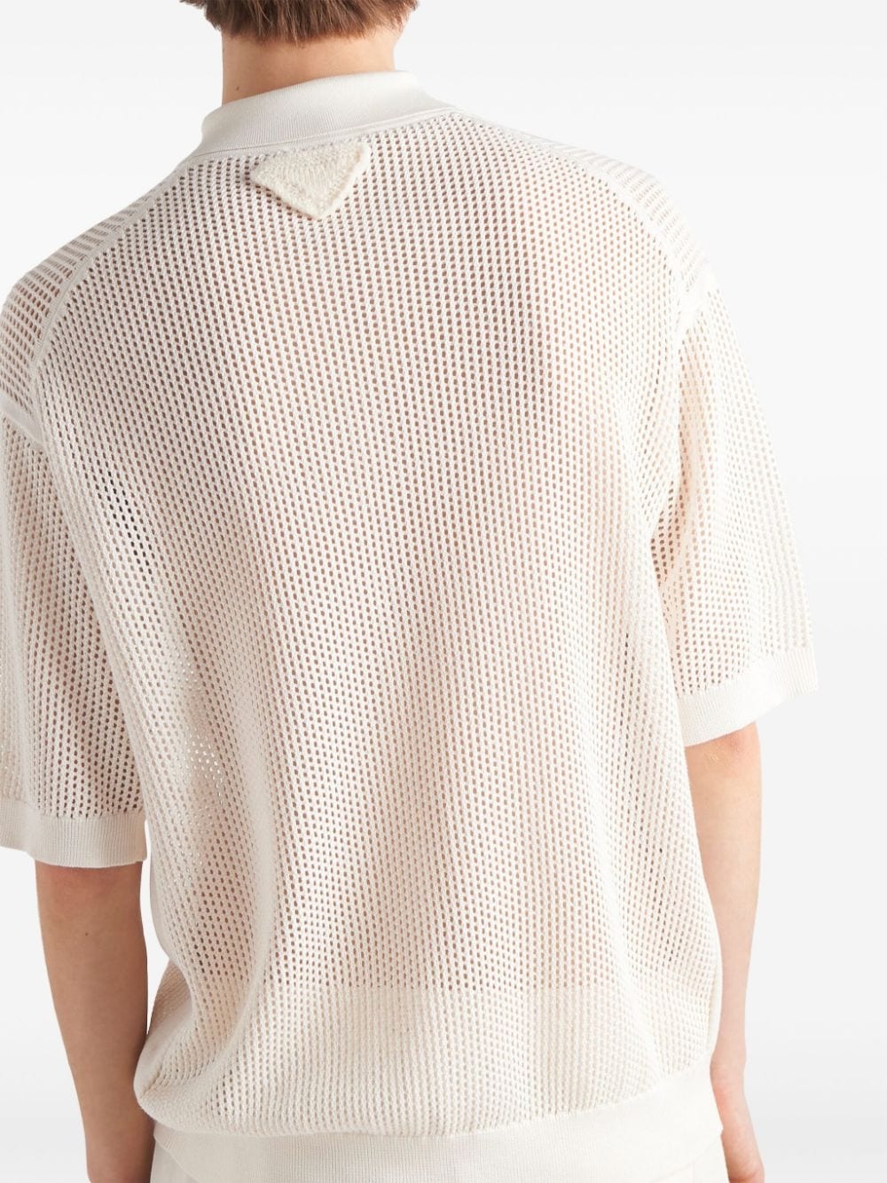 embroidered-logo knitted polo - 5