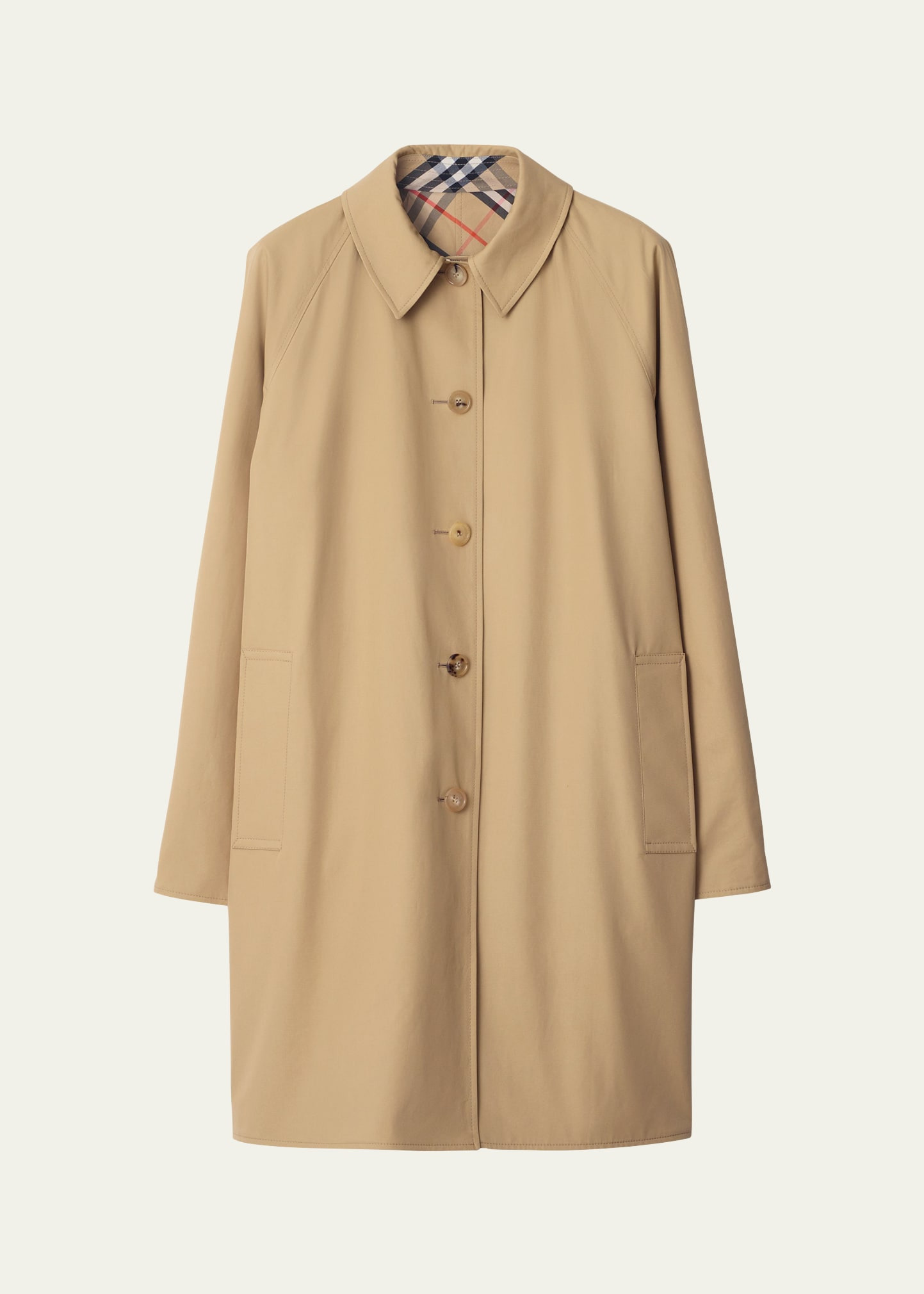 Men's Twill Check-Lined Topcoat - 1