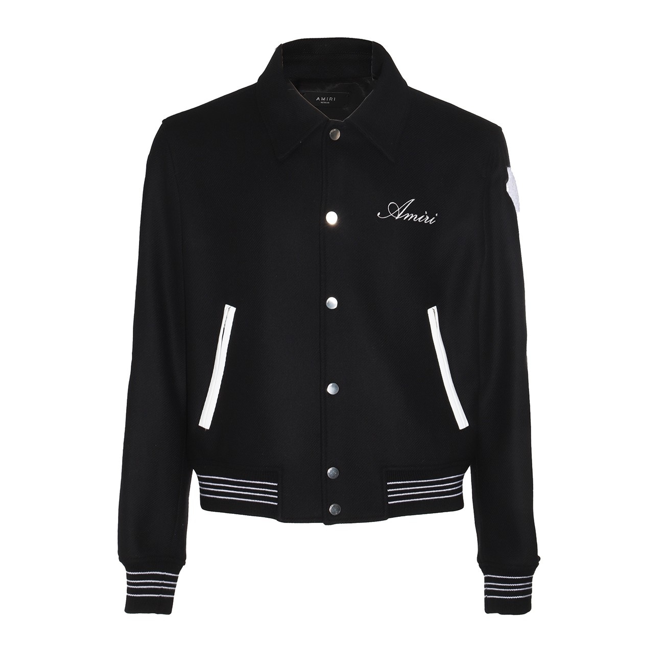 black wool casual jacket - 1
