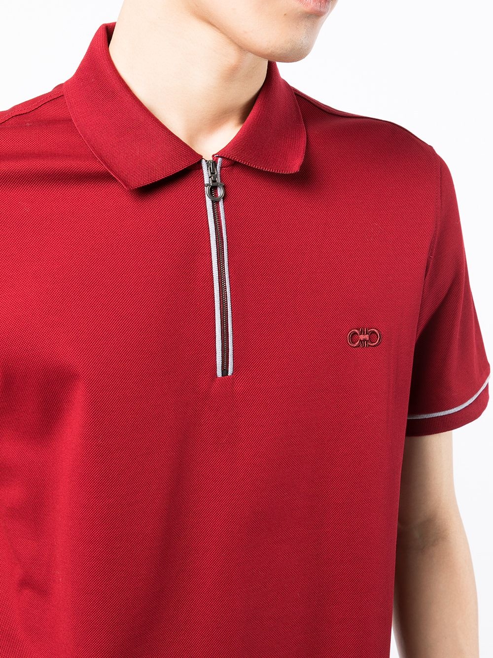 piped-trim polo shirt - 5