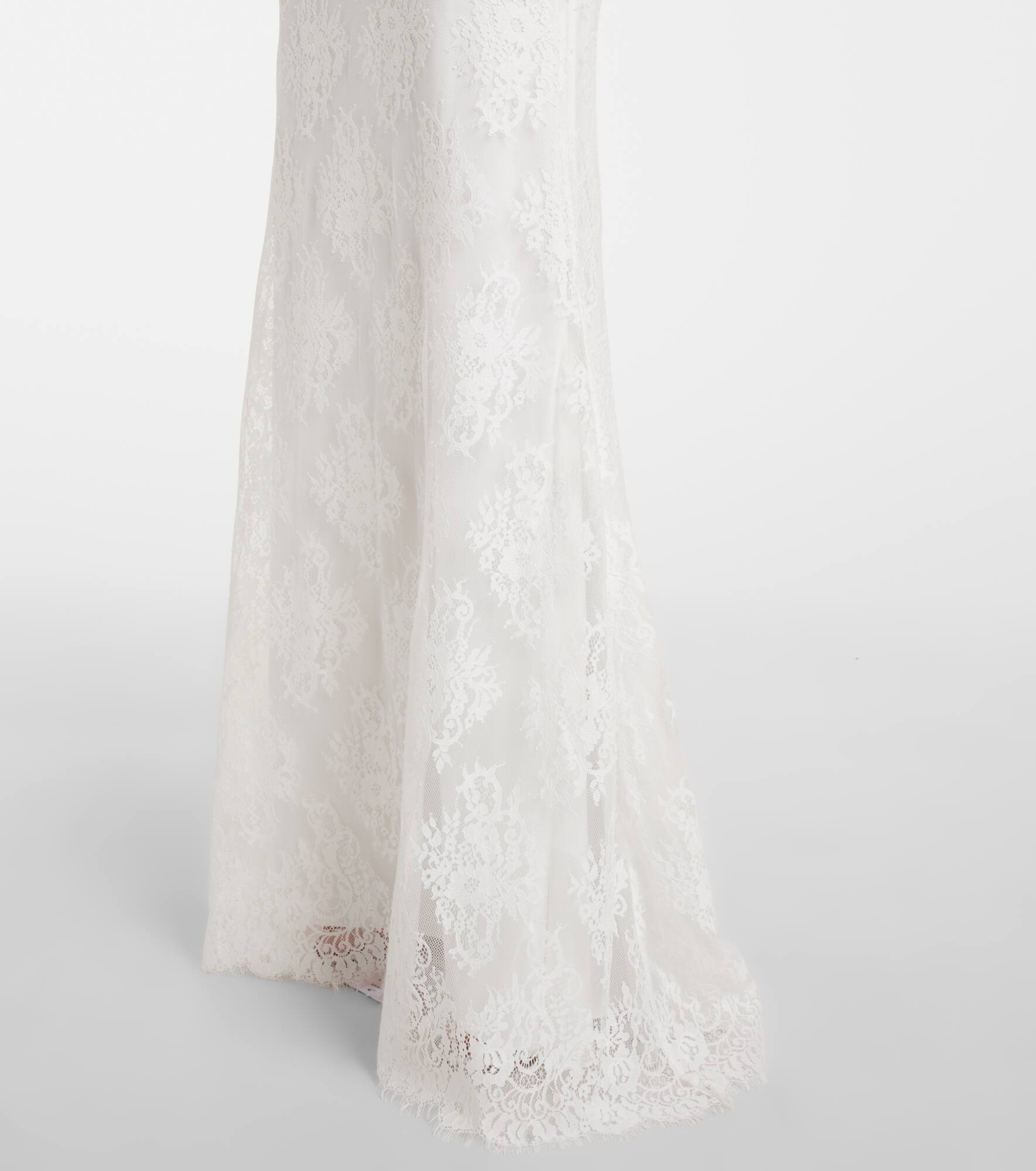 Strappy floral lace gown - 5