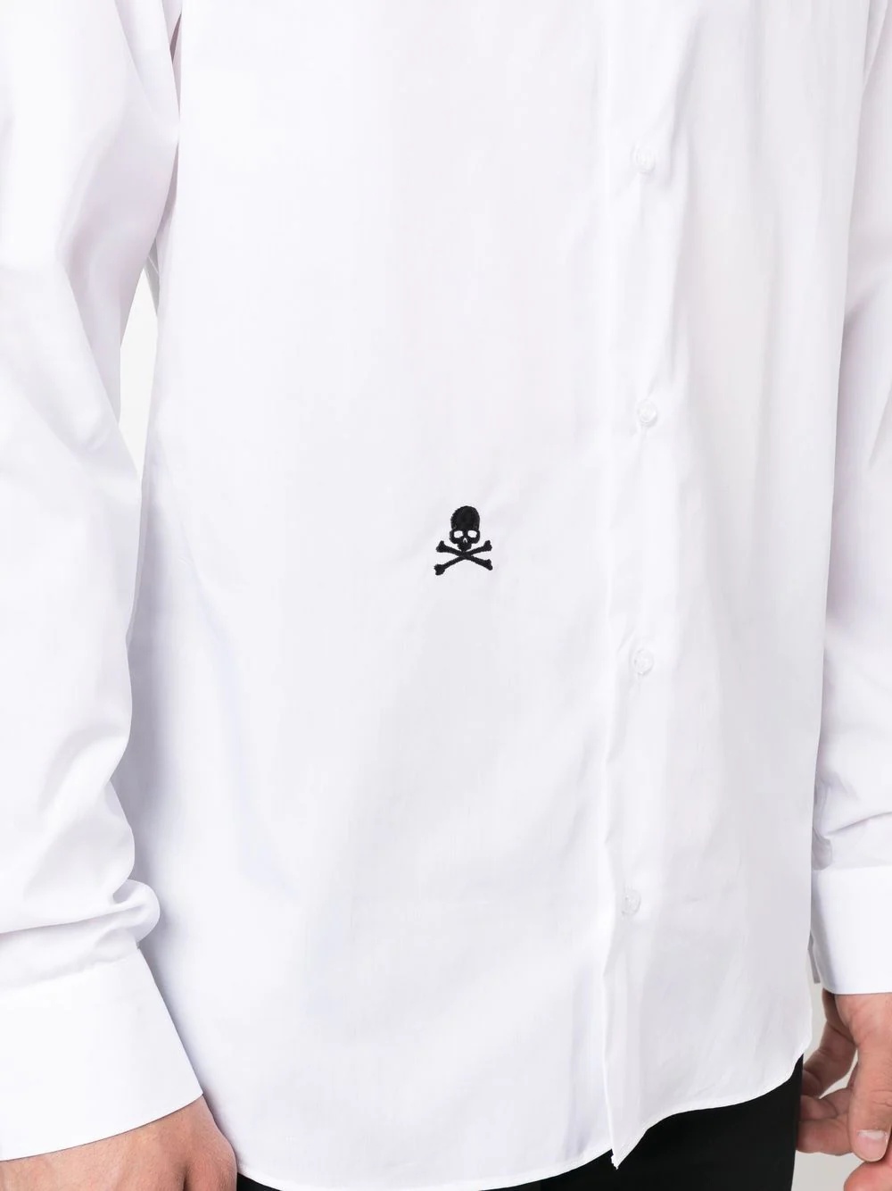 embroidered skull cotton shirt - 5