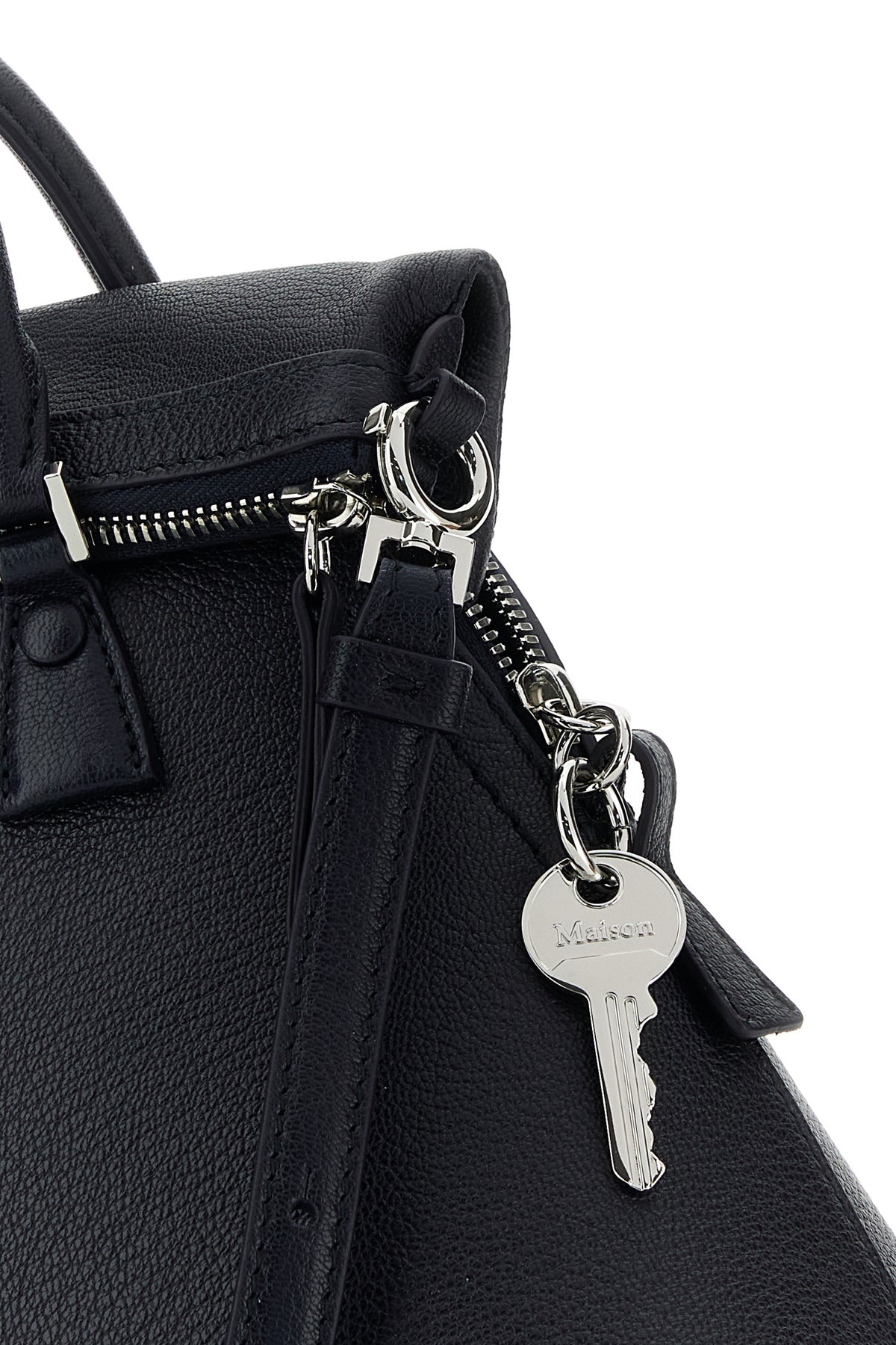 Navy blue leather mini 5AC handbag - 4