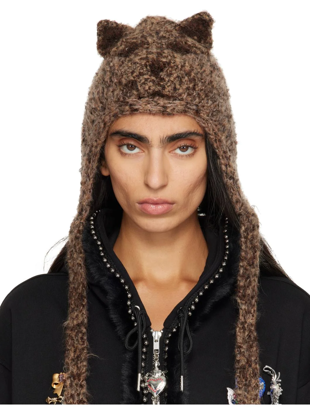 Brown Puppy Knitted Bonnet - 1