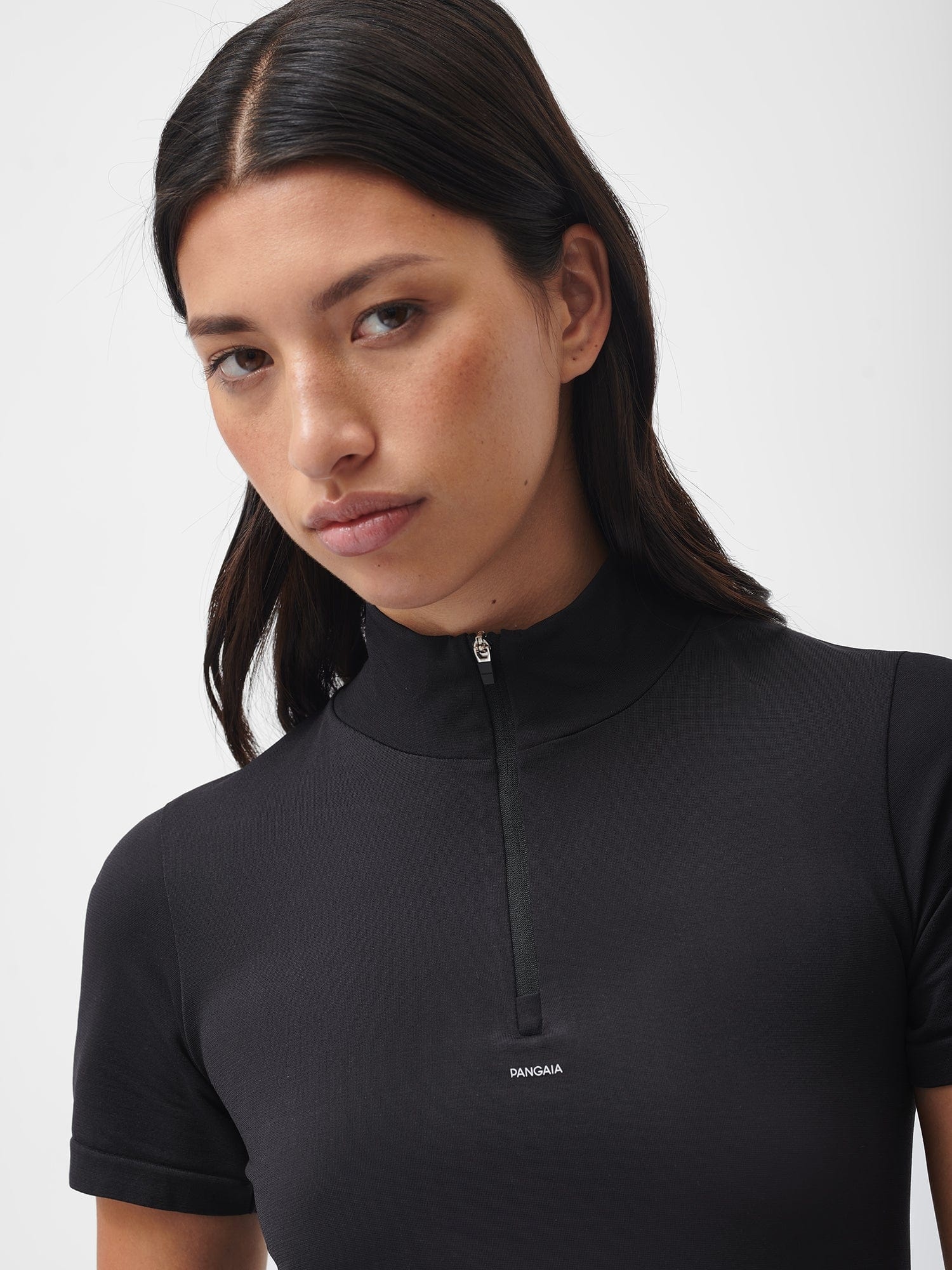 Women's Plant-Stretch Zipped Top - Black - 4