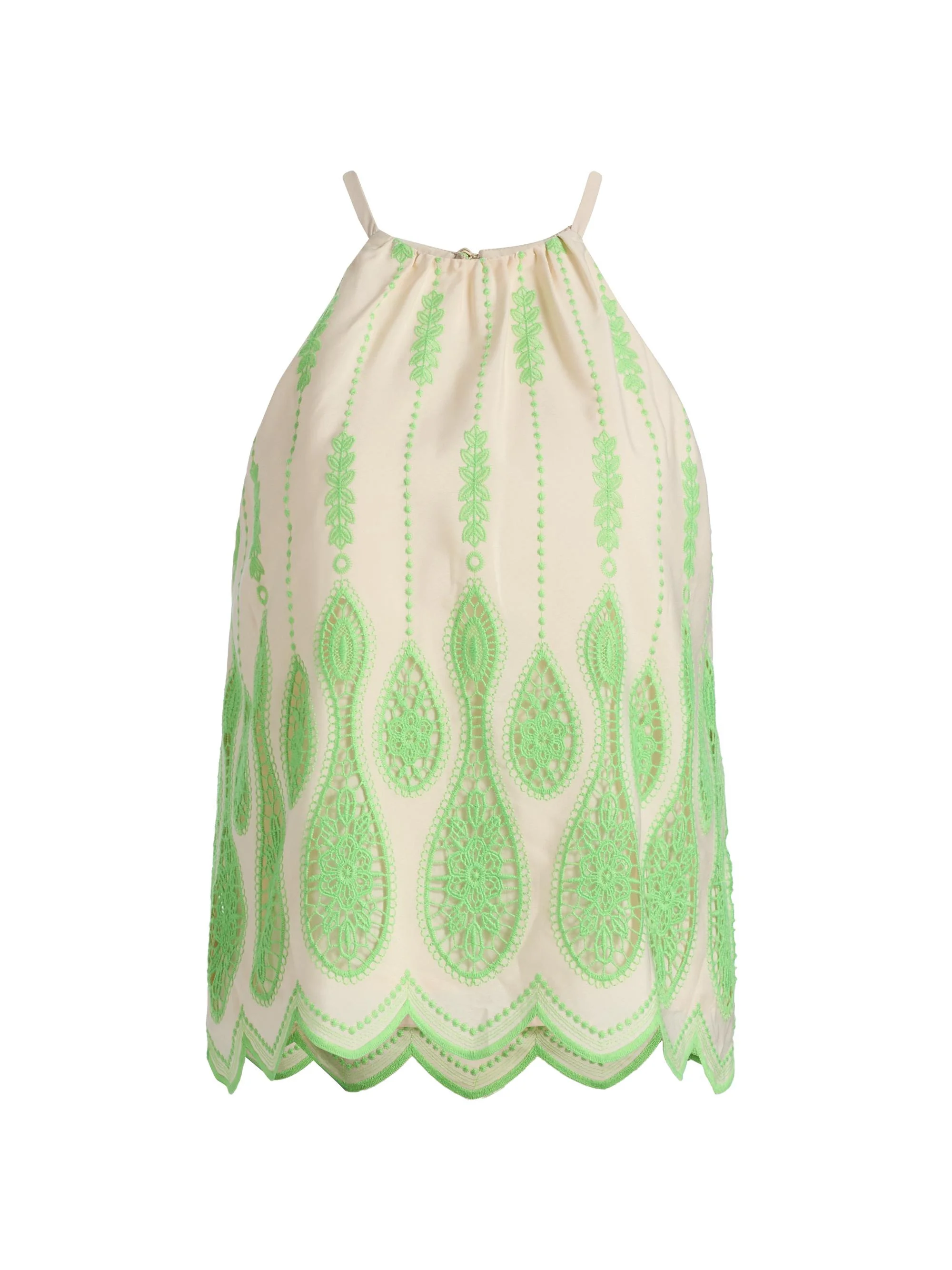 Women's Selina Embroidered Top - Bright Lime Lace - 1