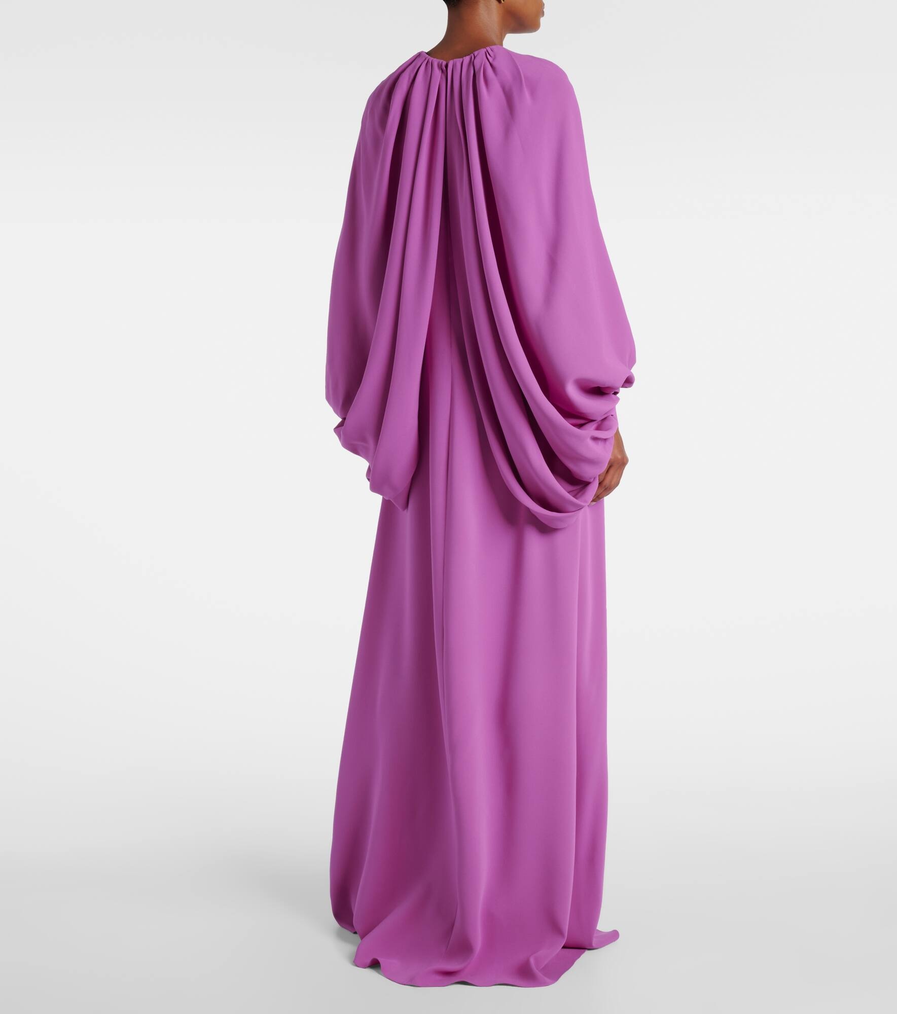 Draped silk-blend gown - 3